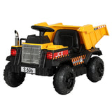 Crystal Kids Ride On Dump Truck Loader, 12V Electric, Yellow