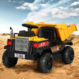 Crystal yellow kids electric ride on dump truck loader