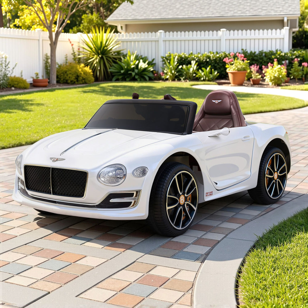 Hethel white kids electric ride on luxury coupe