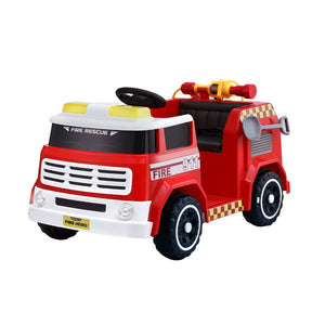 Throckmorton red kids electric ride on fire engine truck