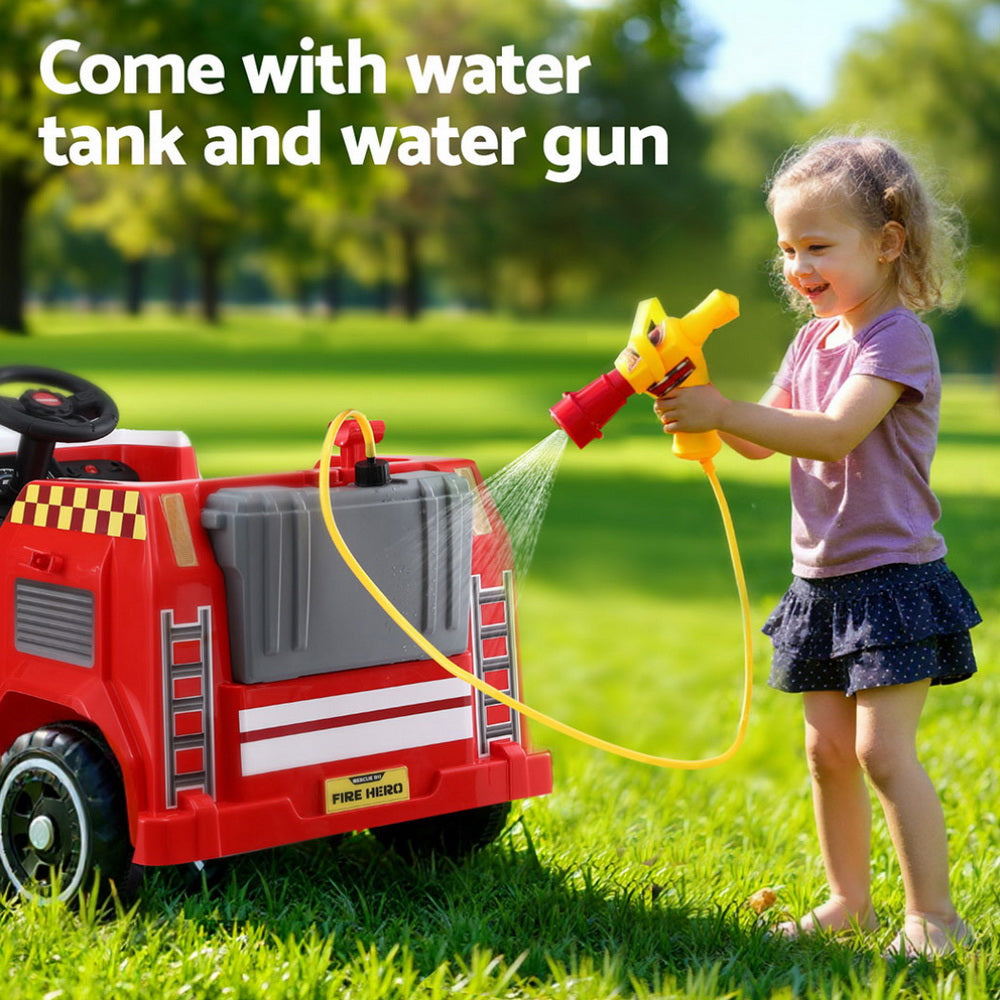 Throckmorton Kids Ride On Fire Engine Truck, 12V Electric, Red