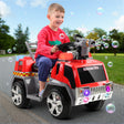 Red 6V electric ride on fire engine truck for kids with siren and lights
