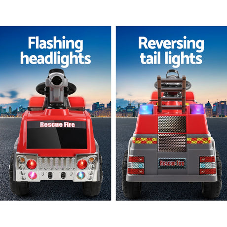 Kids Electric Ride On Fire Truck 6V Red