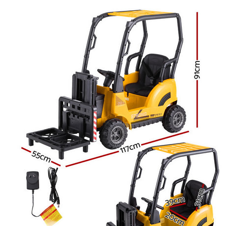 Kids Electric Ride On Forklift with Remote Control 12V Yellow