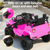 Silverstone Kids Ride On Car, 12V Off Road, Black Pink 2pcs