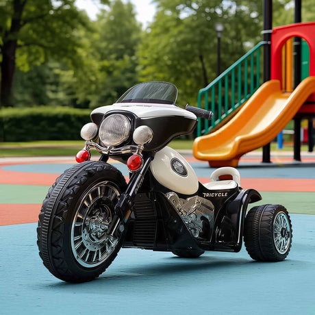 Kids Electric Ride On Police Cruiser Motorbike 6V Black
