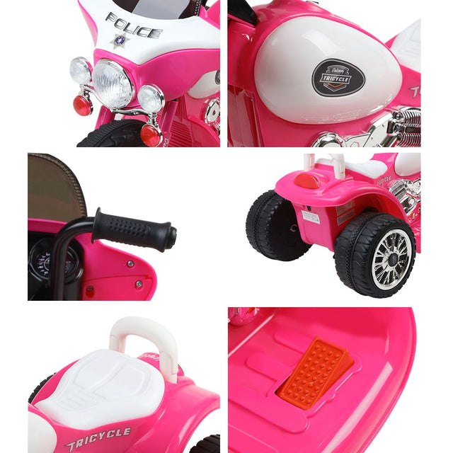 Mascardi pink kids electric ride on police motorcycle