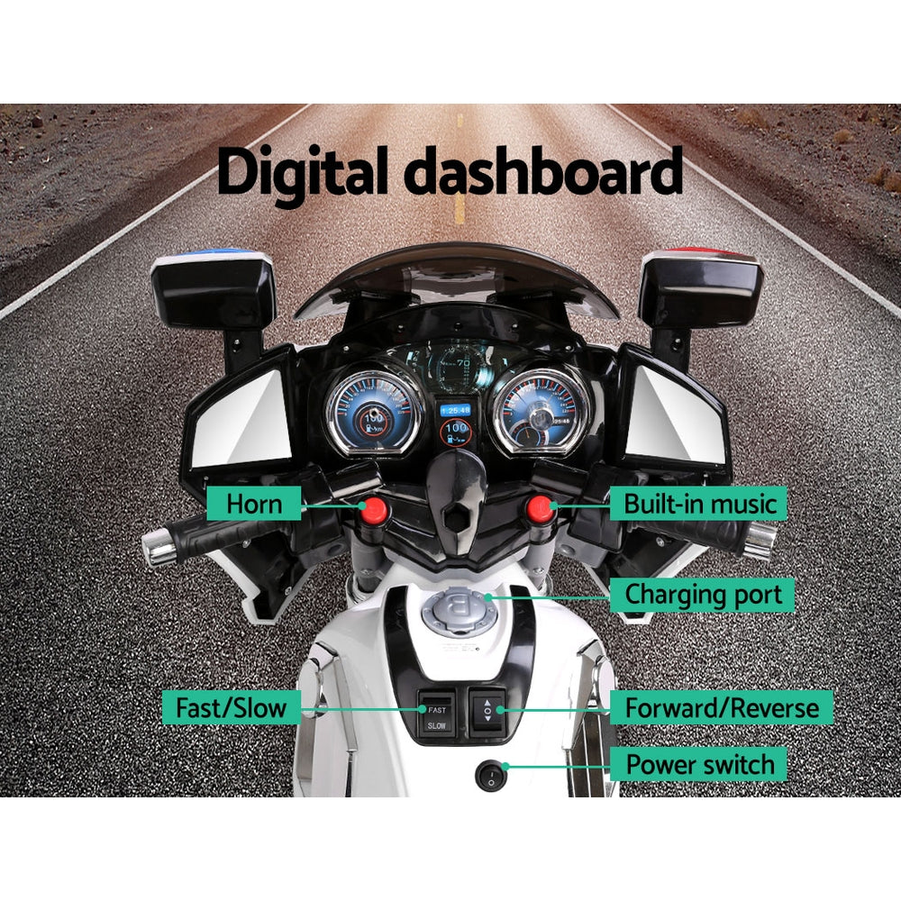 Fowlmere Ride On Police Motorcycle 6V Electric, White