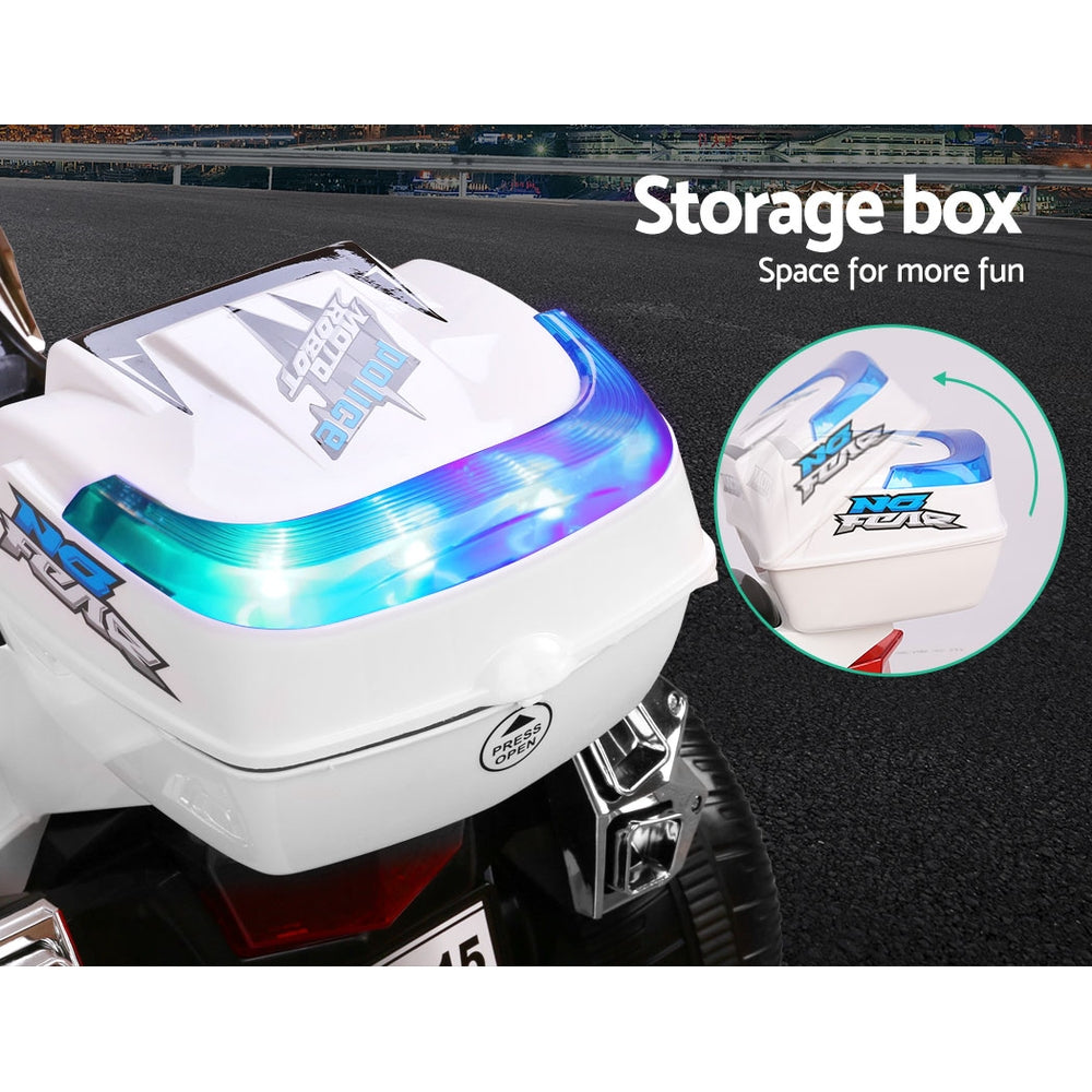 Fowlmere Ride On Police Motorcycle 6V Electric, White