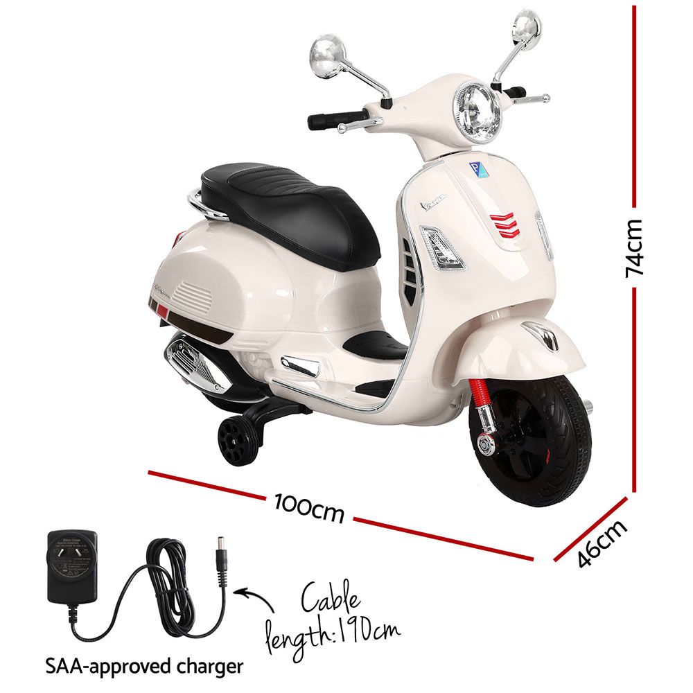 Gutierrez Kids Electric Ride On Scooter Motorcycle, White