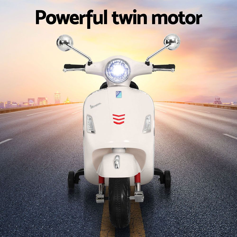Gutierrez Kids Electric Ride On Scooter Motorcycle, White
