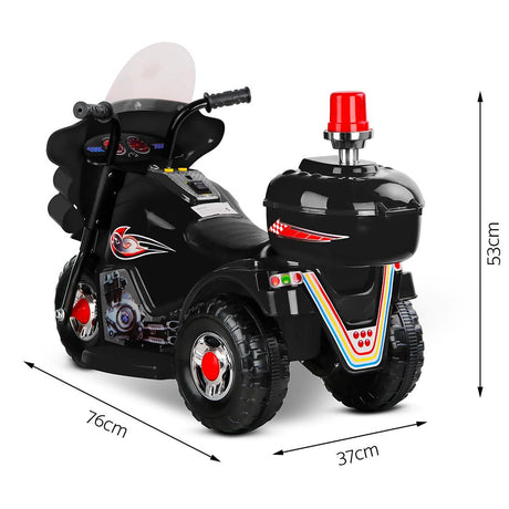 Kids Electric Ride On Police Motorcycle 6V Black