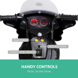 Kids Electric Ride On Police Motorcycle 6V Black