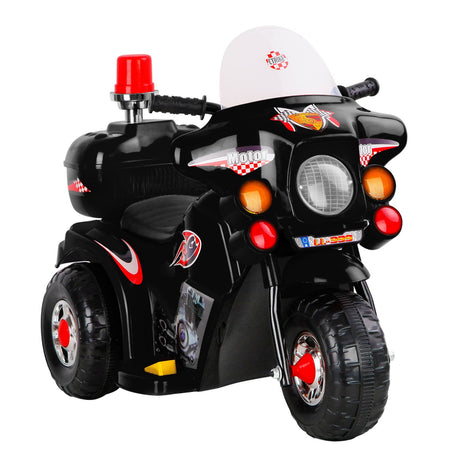 Kids Electric Ride On Police Motorcycle 6V Black