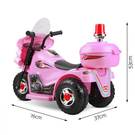 Kids Electric Ride On Police Motorcycle 6V Pink