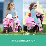 Kids Electric Ride On Police Motorcycle 6V Pink