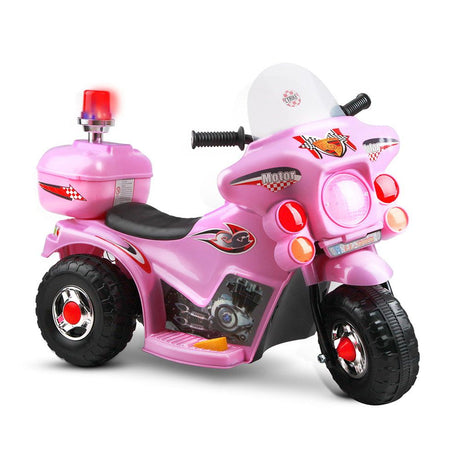 Kids Electric Ride On Police Motorcycle 6V Pink