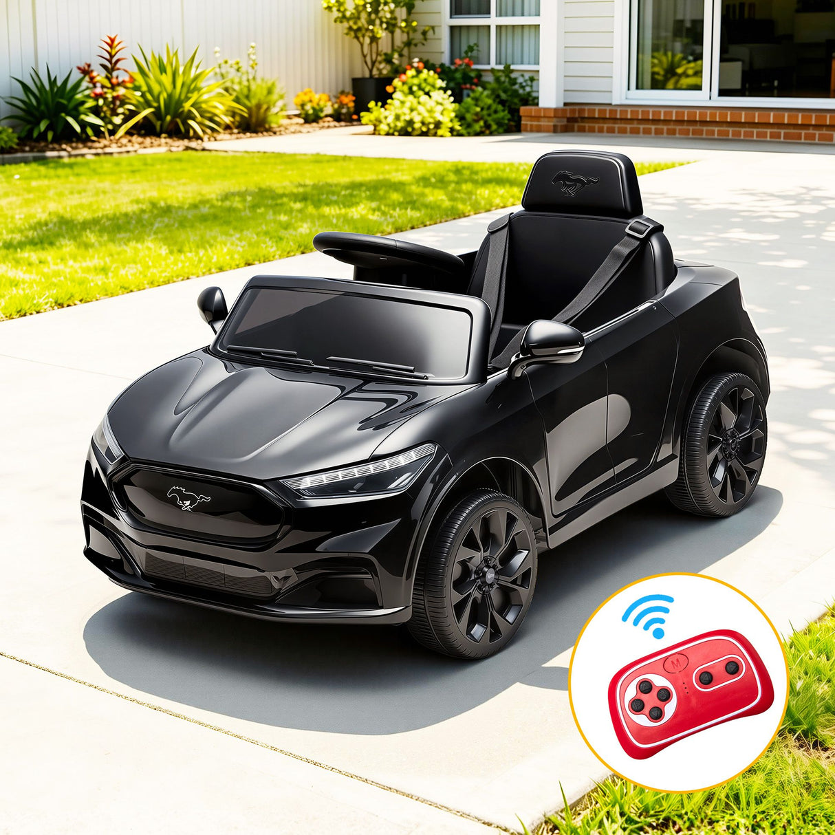 Kemble black kids electric ride on muscle car