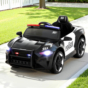 Kop black kids electric ride on police car