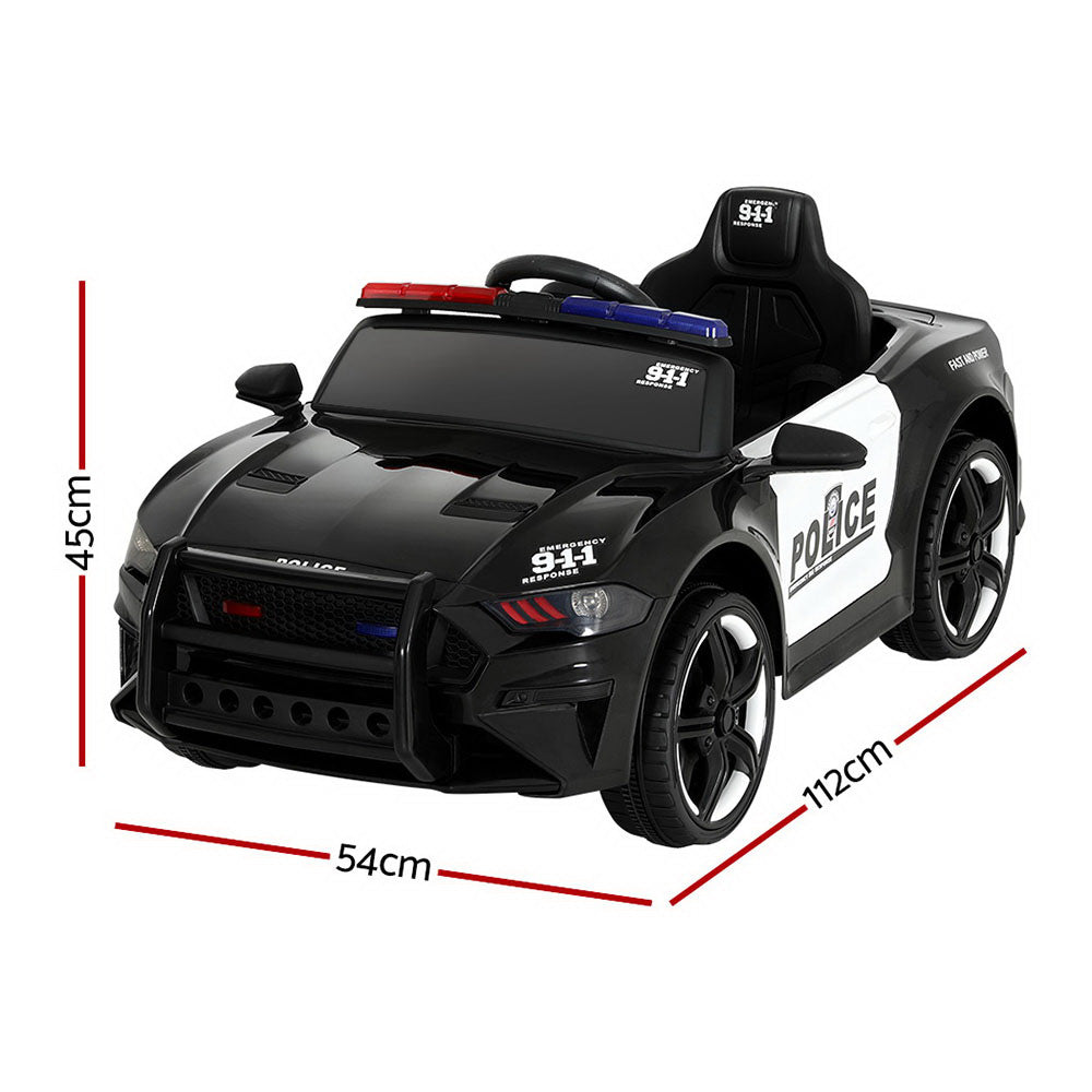 Kop Kids Ride On Police Car, 12V Electric, Black