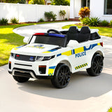 Lulsgate white kids electric ride on police patrol car