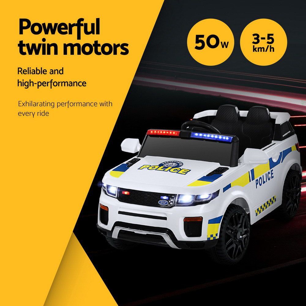 Lulsgate Kids Ride On Police Car, 12V Electric, White