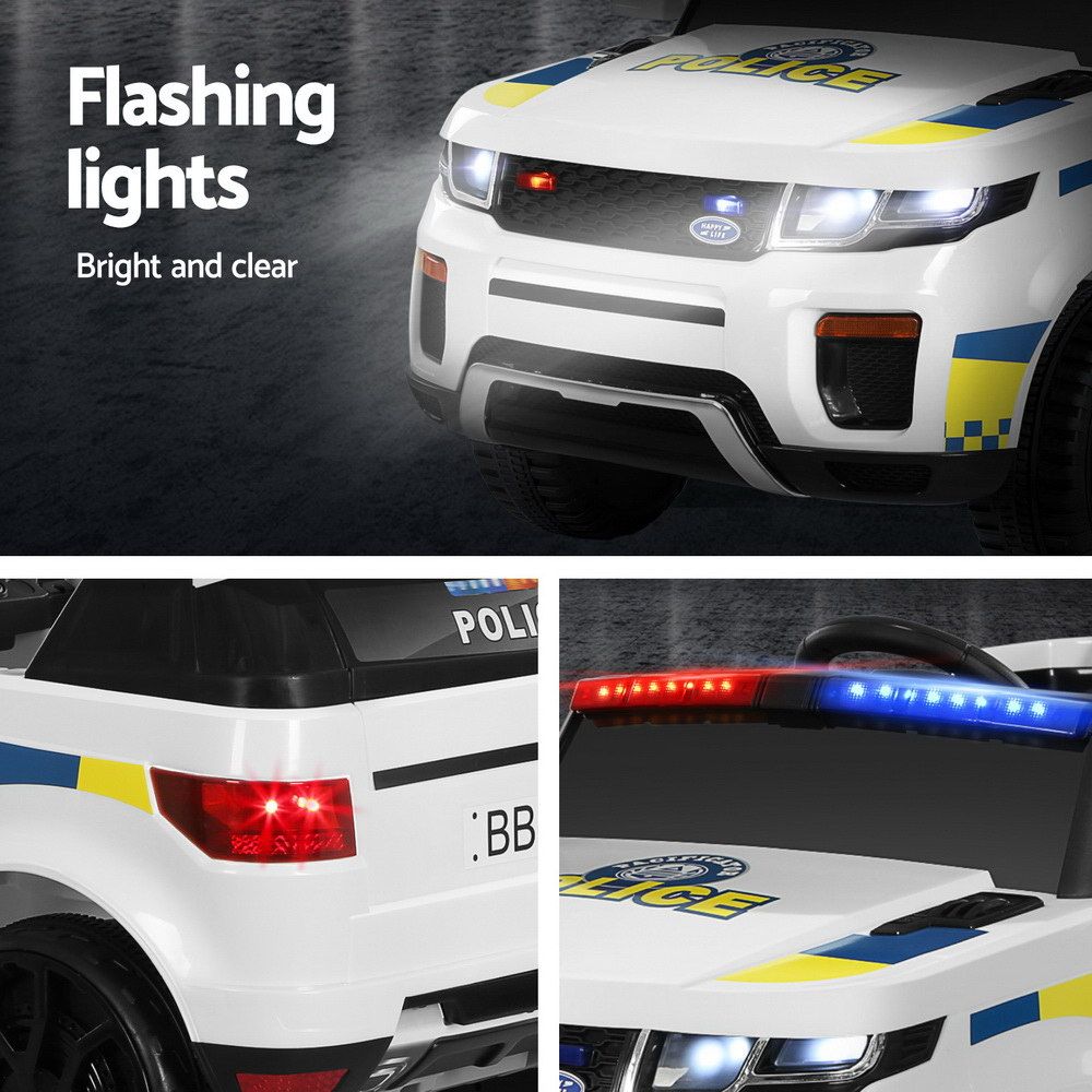 Lulsgate Kids Ride On Police Car, 12V Electric, White