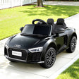 Black 12V electric ride on supercar for kids with sleek bodywork