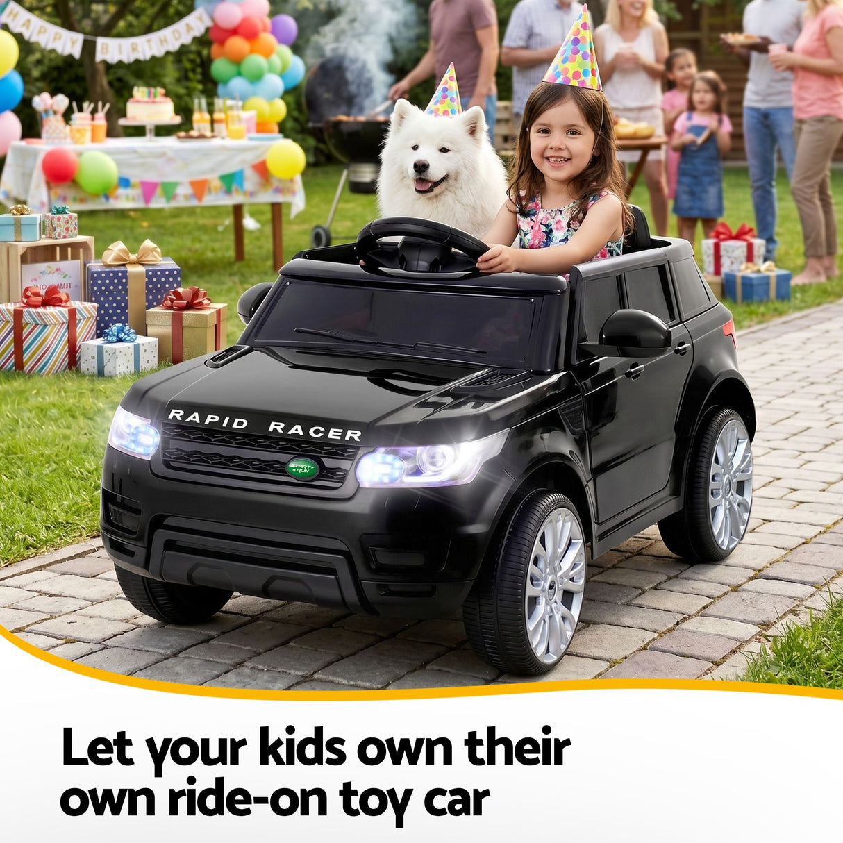 Goodwood Kids Ride On Car, 6V Electric, Black Pink 2pcs