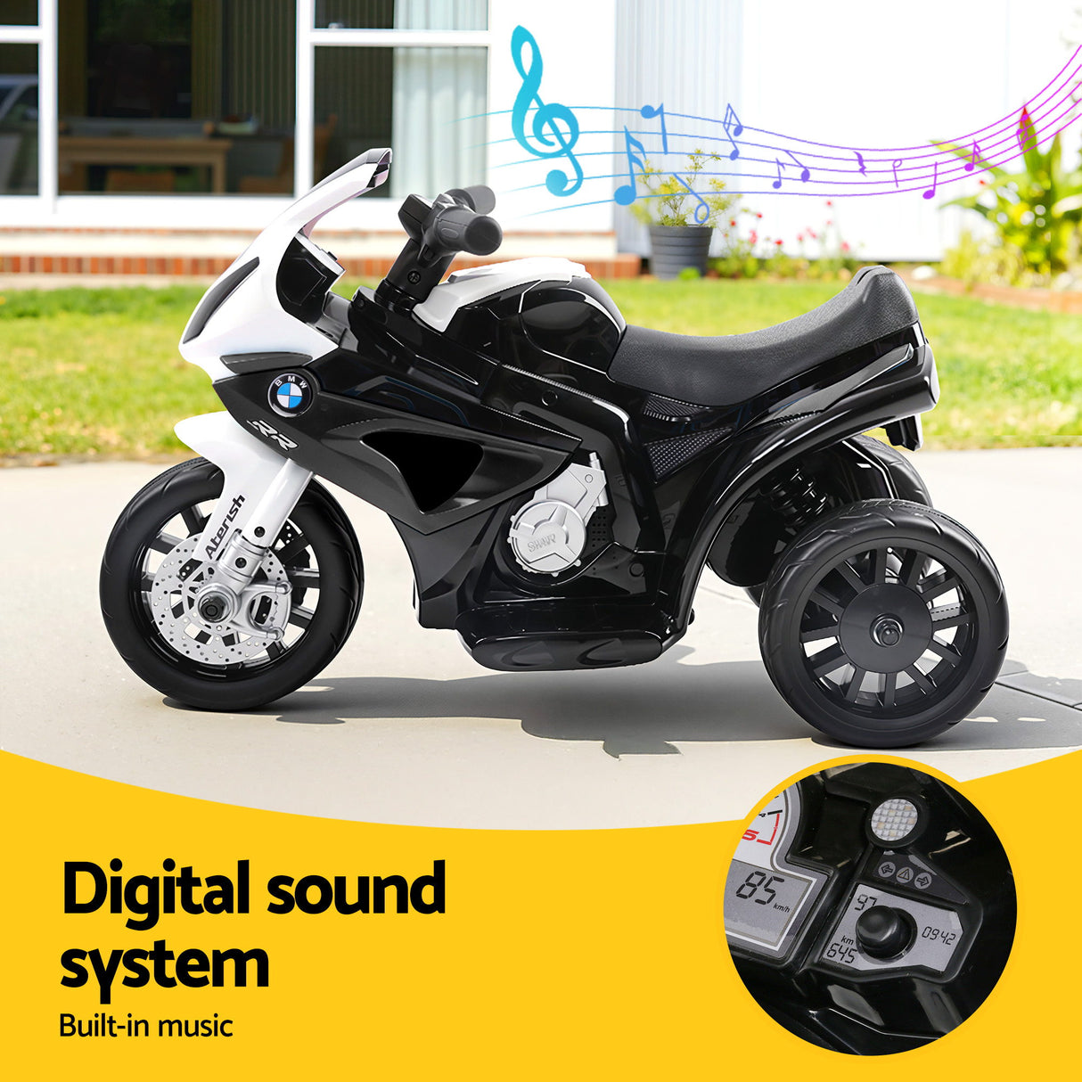 Guillelmo Kids Electric Ride On Motorcycle, Black