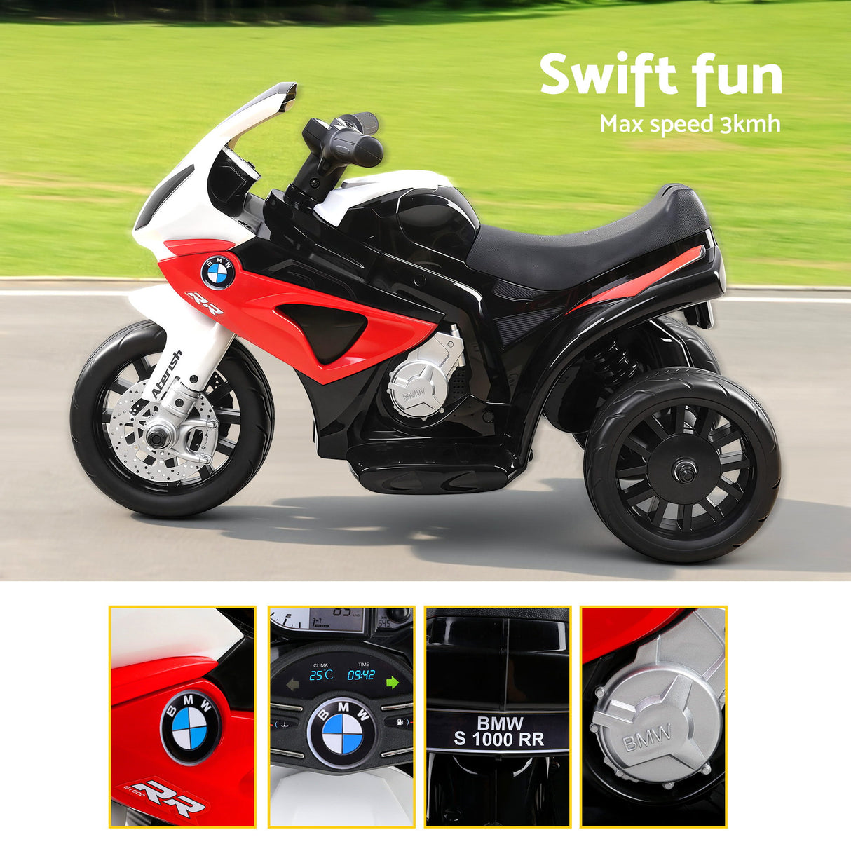 Guillelmo Kids Electric Ride On Motorcycle, Red