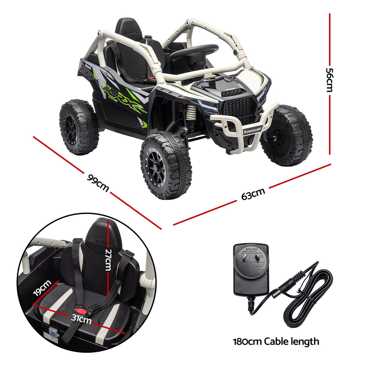 Shelsley Kids Ride On Car, 12V Electric Off Road, Green