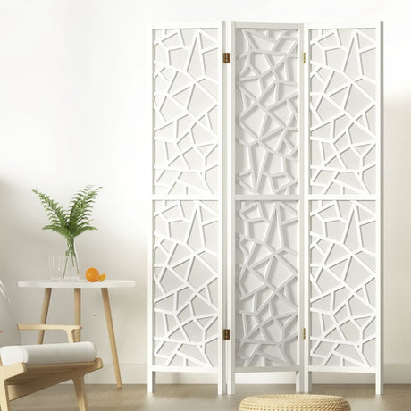 Artiss CLOVER 3-Panel White Room Divider Screen — 122x170cm — Allure Home Collections