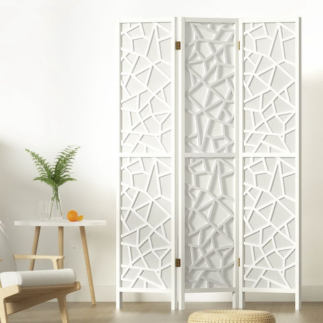Artiss CLOVER 3-Panel White Room Divider Screen — 122x170cm — Allure Home Collections
