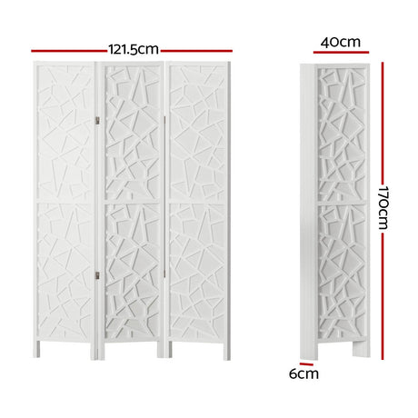 Artiss CLOVER 3-Panel White Room Divider Screen — 122x170cm — Allure Home Collections