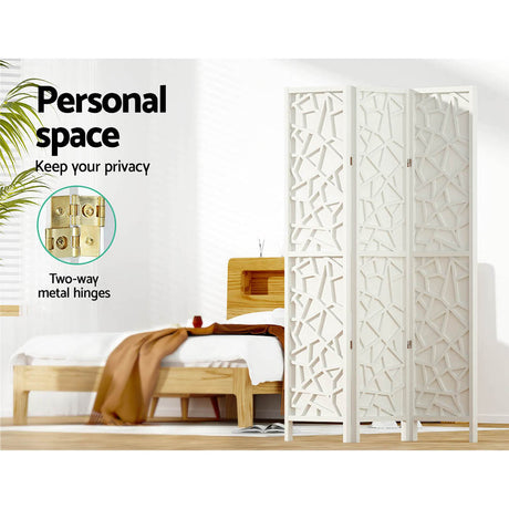 Artiss CLOVER 3-Panel White Room Divider Screen — 122x170cm — Allure Home Collections