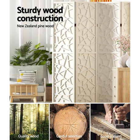 Artiss CLOVER 3-Panel White Room Divider Screen — 122x170cm — Allure Home Collections