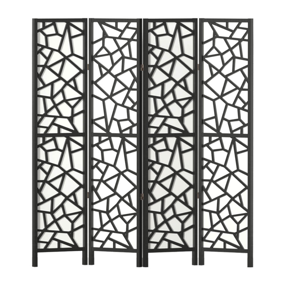 Lakes Entrance 4 Panel Room Divider Screen, Black