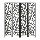 Lakes Entrance 4 Panel Room Divider Screen, Black