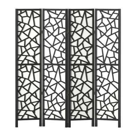 Lakes Entrance 4 Panel Room Divider Screen, Black