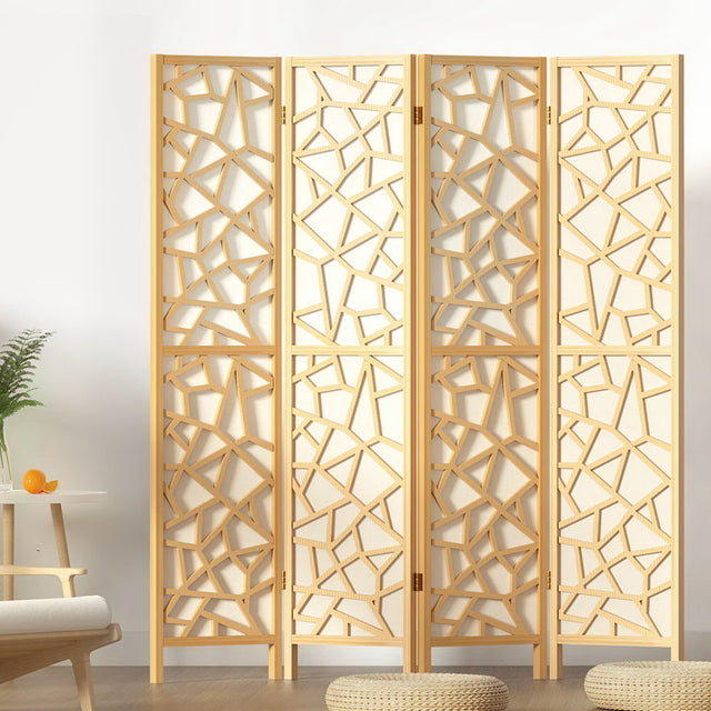 Lakes Entrance 4 Panel Room Divider Screen, Natural