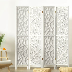 Lakes Entrance 4 Panel Room Divider Screen, White