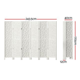 Artiss CLOVER 6-Panel White Room Divider Screen — 244x170cm — Allure Home Collections