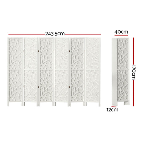 Artiss CLOVER 6-Panel White Room Divider Screen — 244x170cm — Allure Home Collections