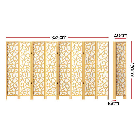 Artiss 8-Panel CLOVER Folding Room Divider — 325x170cm, Multi-Colour Options — Allure Home Collections