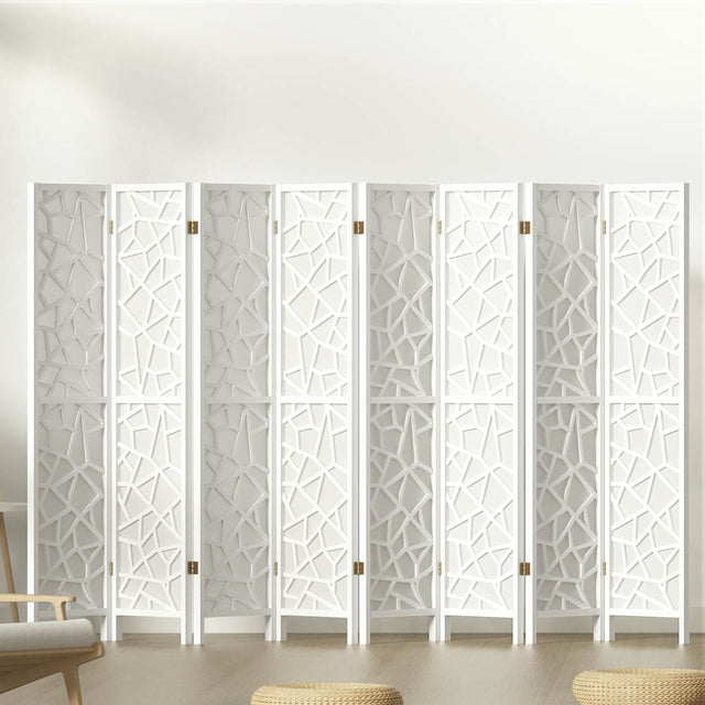 Lakes Entrance 8 Panel Room Divider Screen, White