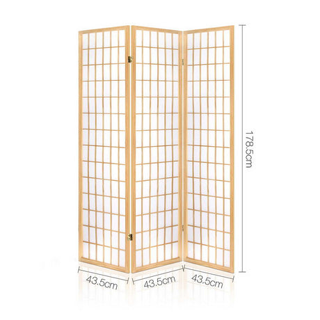 Artiss 3-Panel Folding Room Divider Screen — Oriental Flair, Natural Beige or White — Allure Home Collections
