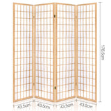 Artiss 4-Panel Folding Room Divider Screen — Oriental Flair, Natural or White — Allure Home Collections