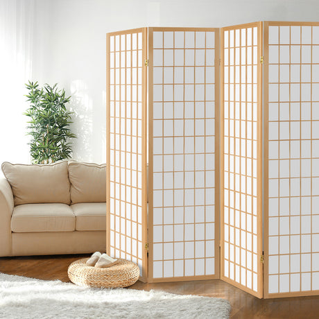 Cann River 4 Panel Pine Room Divider Screen, Natural view 7