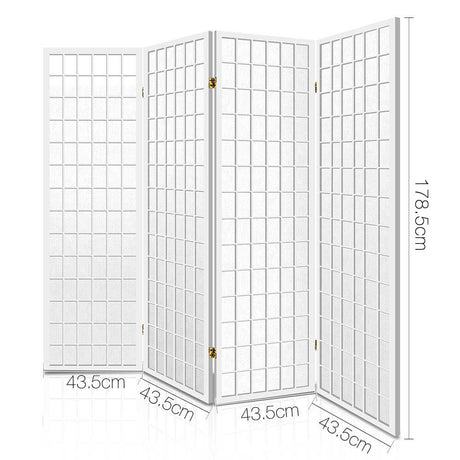 Artiss 4-Panel Folding Room Divider Screen — Oriental Flair, Natural or White — Allure Home Collections